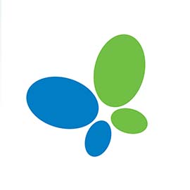 LA Health Solutions Blue and Green Butterfly Logo Icon